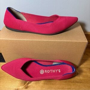 Rothy’s  Berry Pink  THE POINT Pointy Ballet flats shoes-Sz 9.5